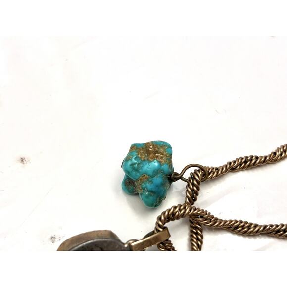 LUCY CALLADITTO Native American Navajo Sterling Turquoise Pendant Necklace - Picture 9 of 10